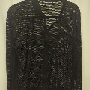 Victoria Sport Black Mesh Zip-Up Jacket No Tag Probably Size Large Like New